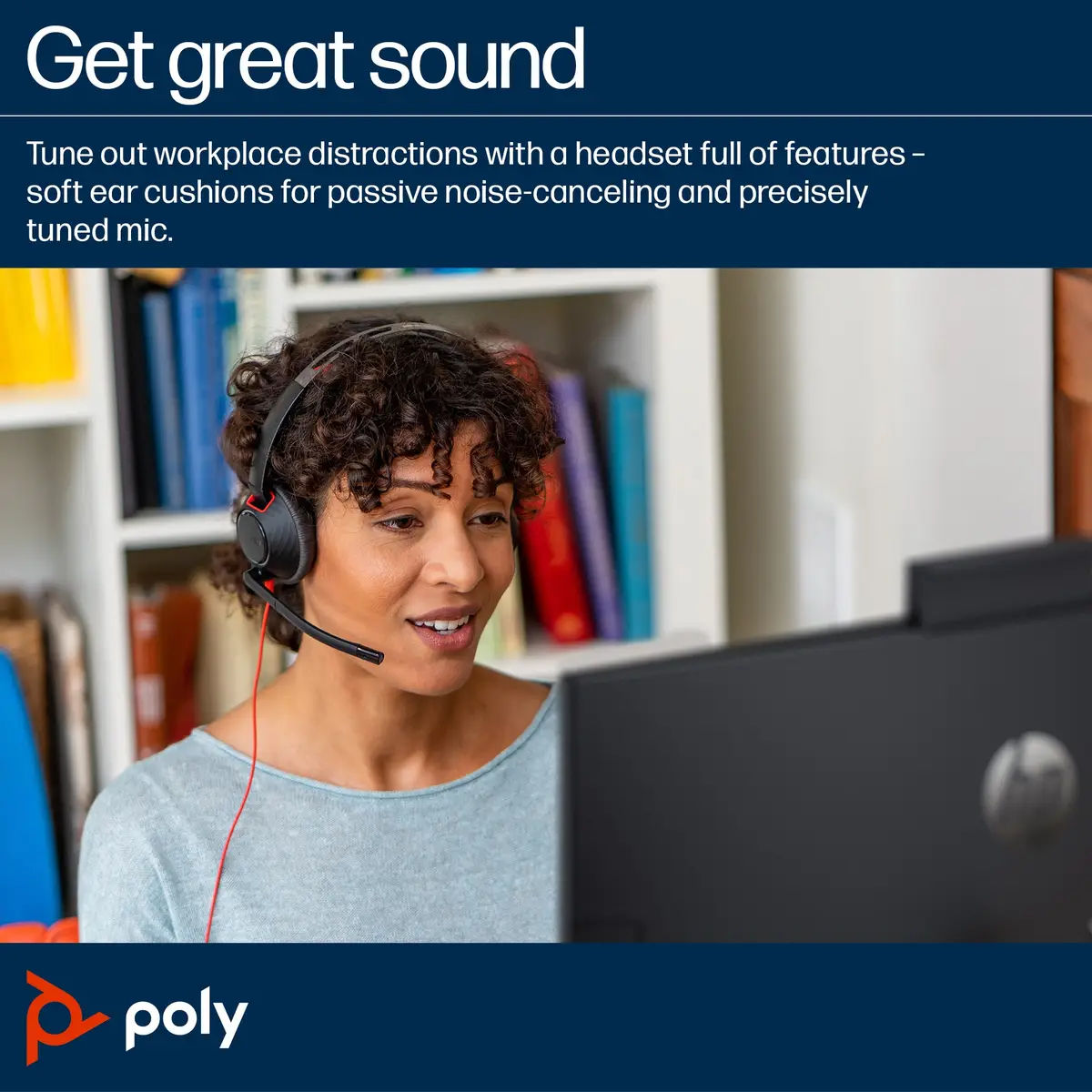 POLY Blackwire 5220 Kopfhörer Kabelgebunden Kopfband Anrufe/Musik USB Typ-C Schwarz, Rot