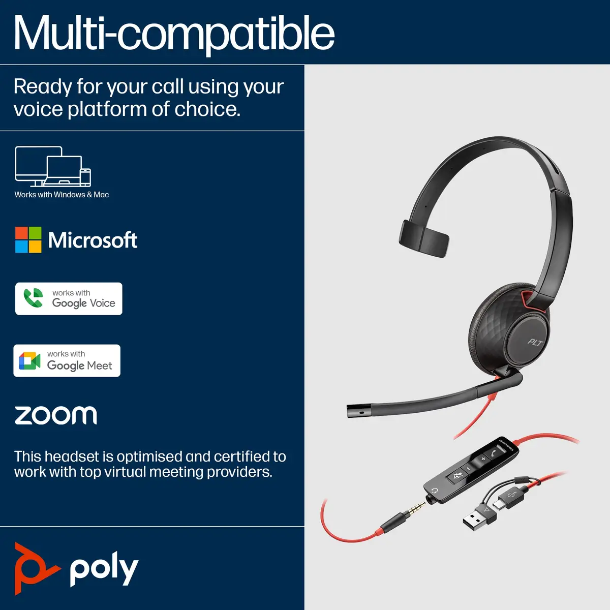 Poly Blackwire 5210 Blackwire 5200 series Headset
