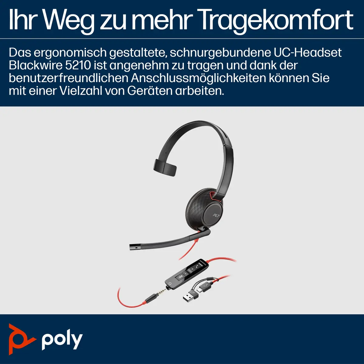 Poly Blackwire 5210 Blackwire 5200 series Headset
