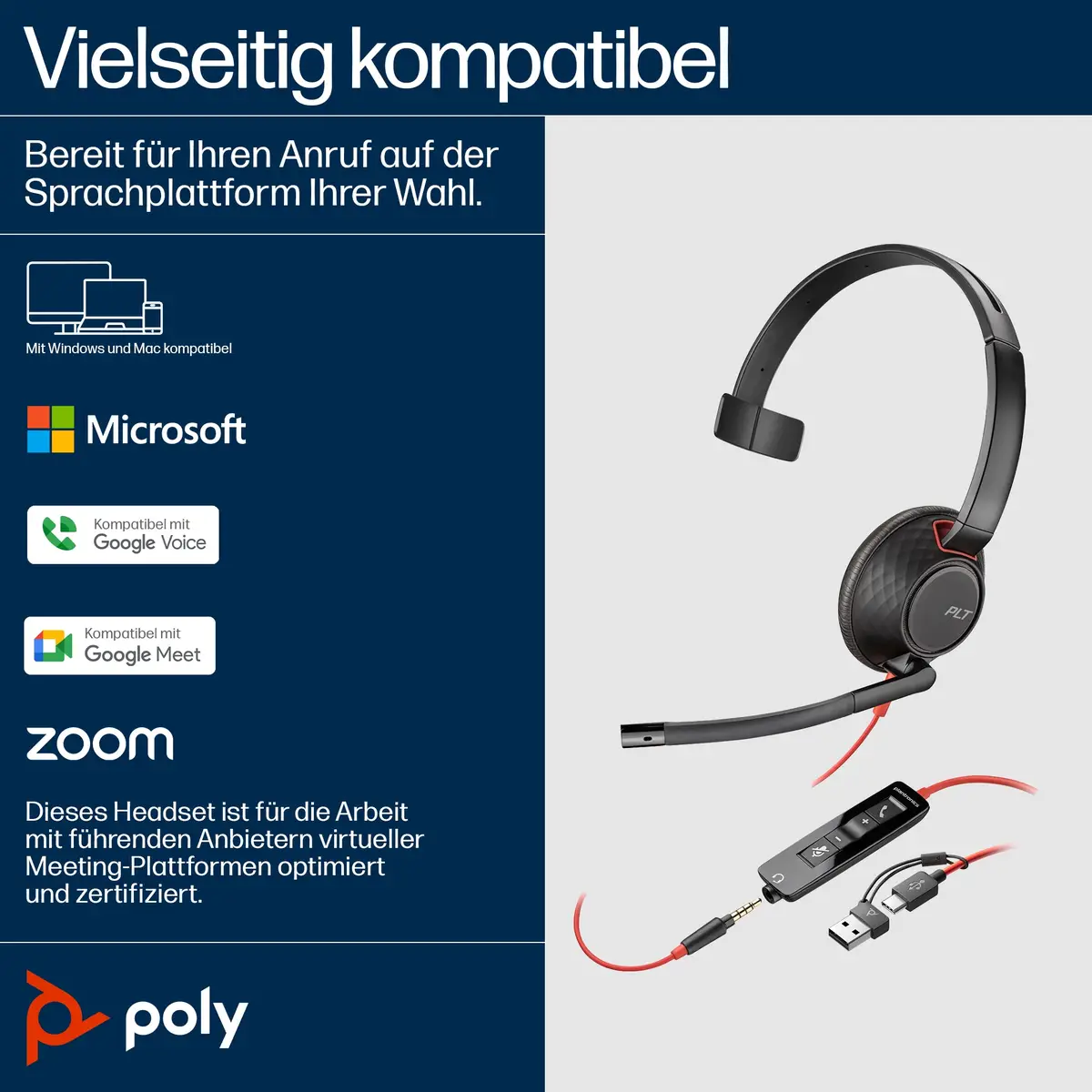 Poly Blackwire 5210 Blackwire 5200 series Headset