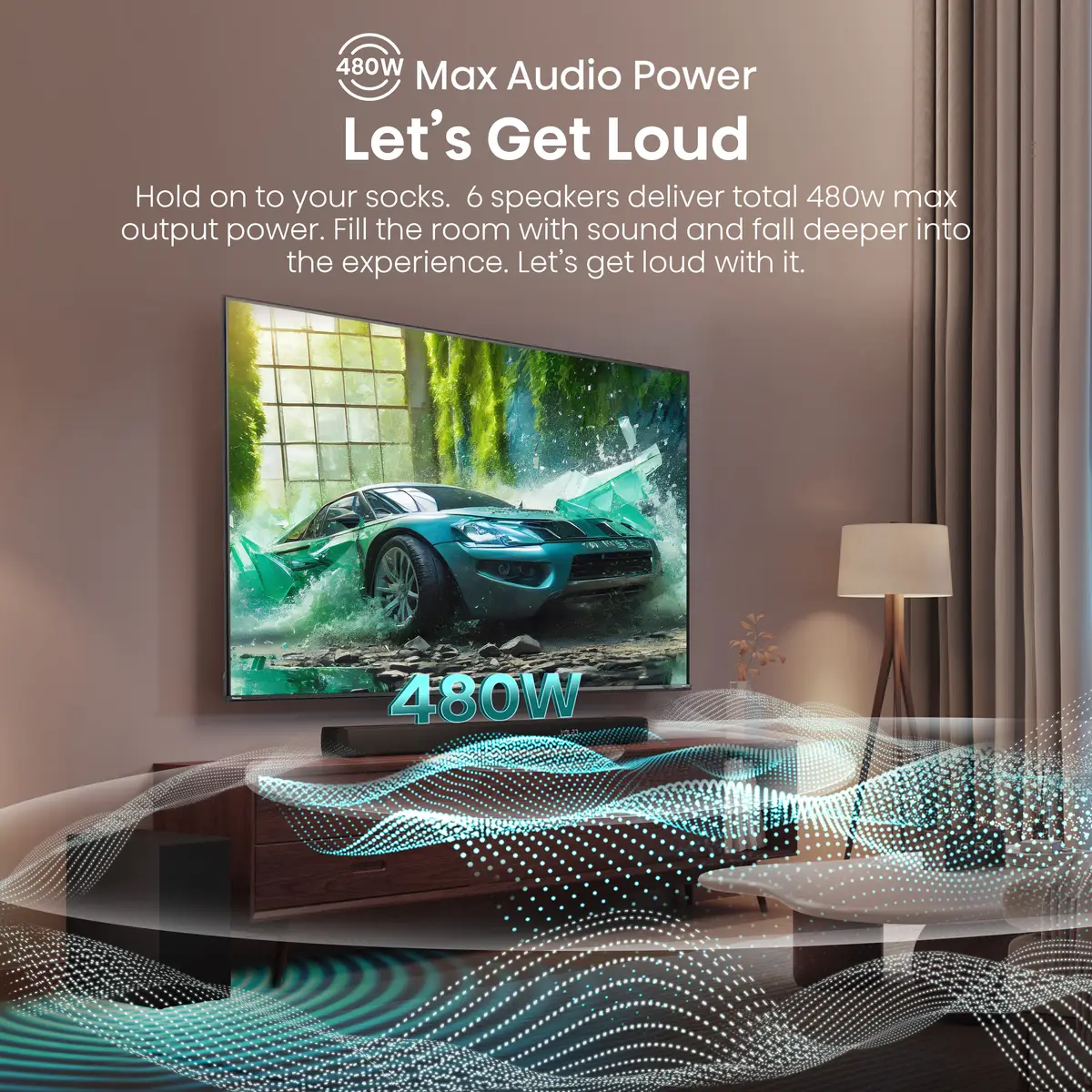 HS3100 Soundbar-Lautsprecher Schwarz 3.1 Kanäle 480 W