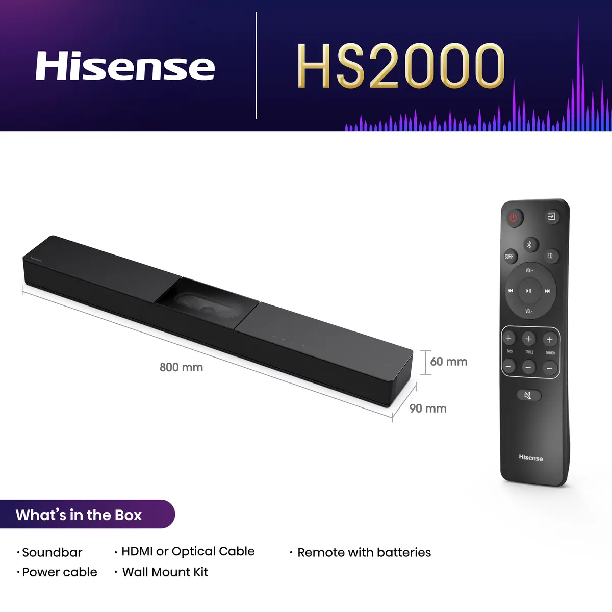 HS2000 Soundbar-Lautsprecher 2.1 Kanäle 240 W