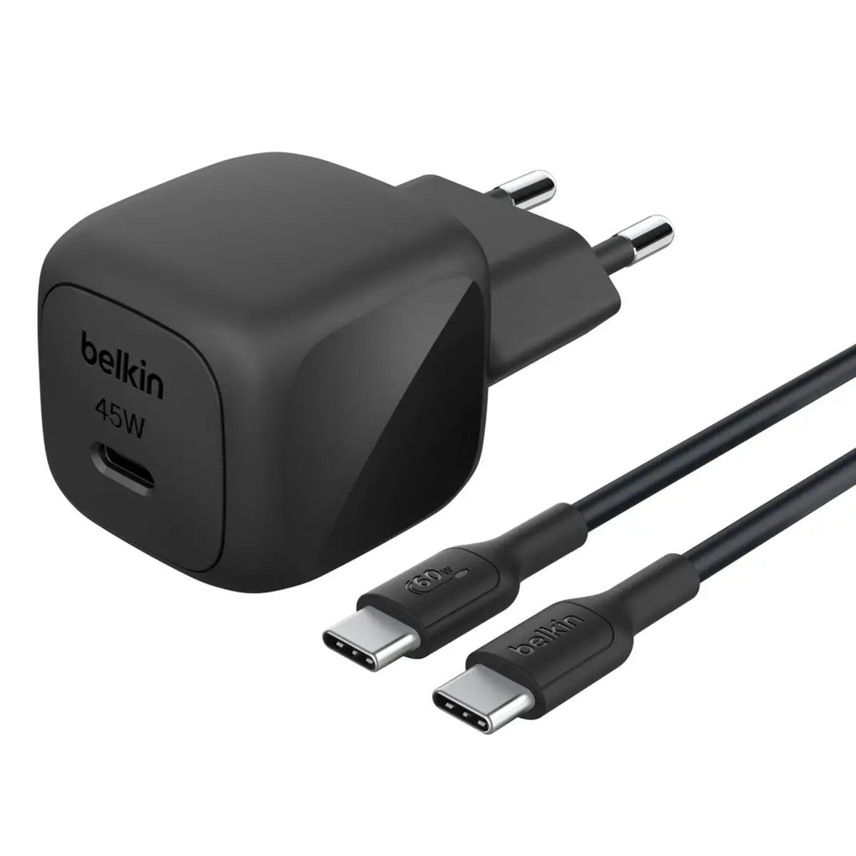 BoostCharge 45 W USB-C Ladegerät mit Power Delivery und PPS, inkl. USB-C / USB-C Kabel, schwarz