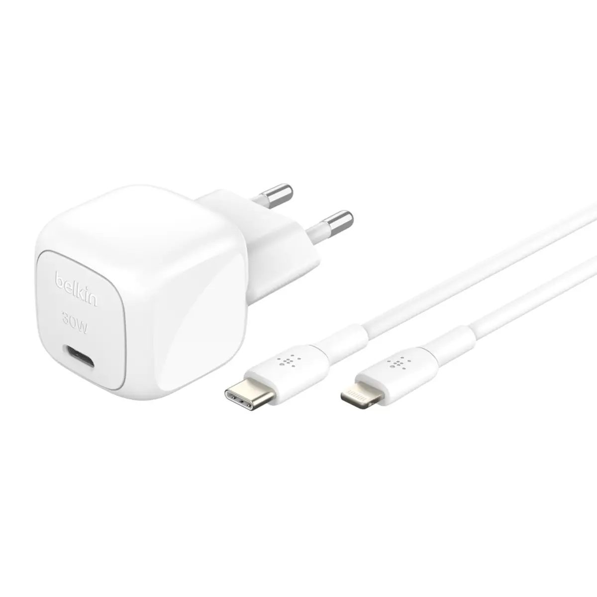 BOOST?CHARGE 30W USB-C Ladegerät mit PD und PPS, inkl. 1m USB-C/Lightning Kabel, weiß