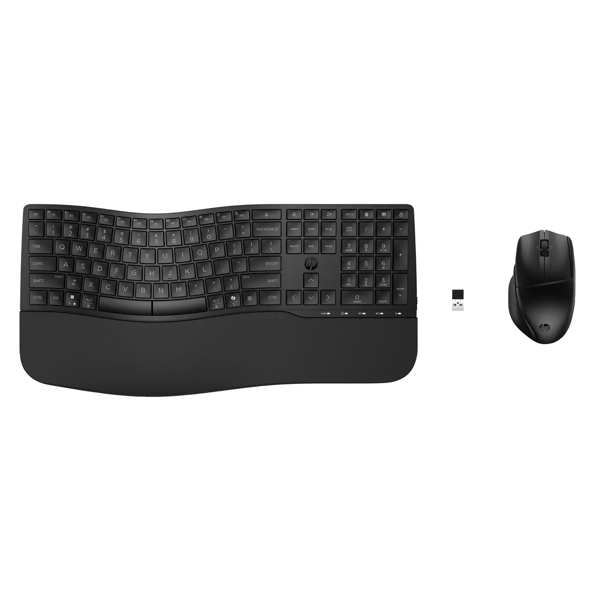 685 Comfort Dual-Mode-Tastatur und -Maus, Volle Größe (100%), Kabellos, RF Wireless + Bluetooth, Schwarz, Maus enthalten