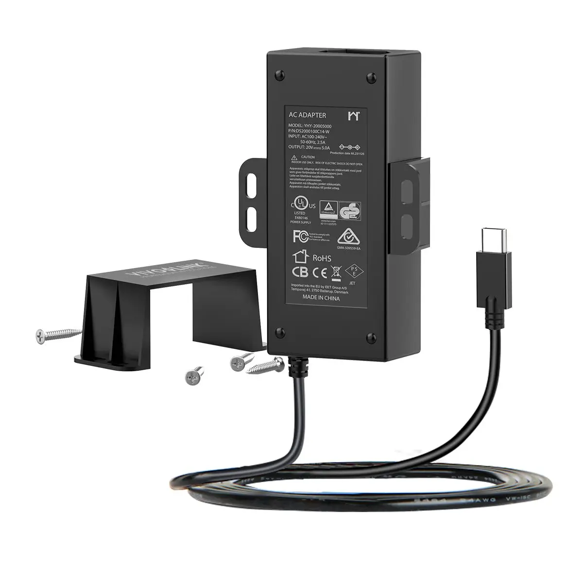 USB-C PD Charger inc. EU and UK power cable Typ C