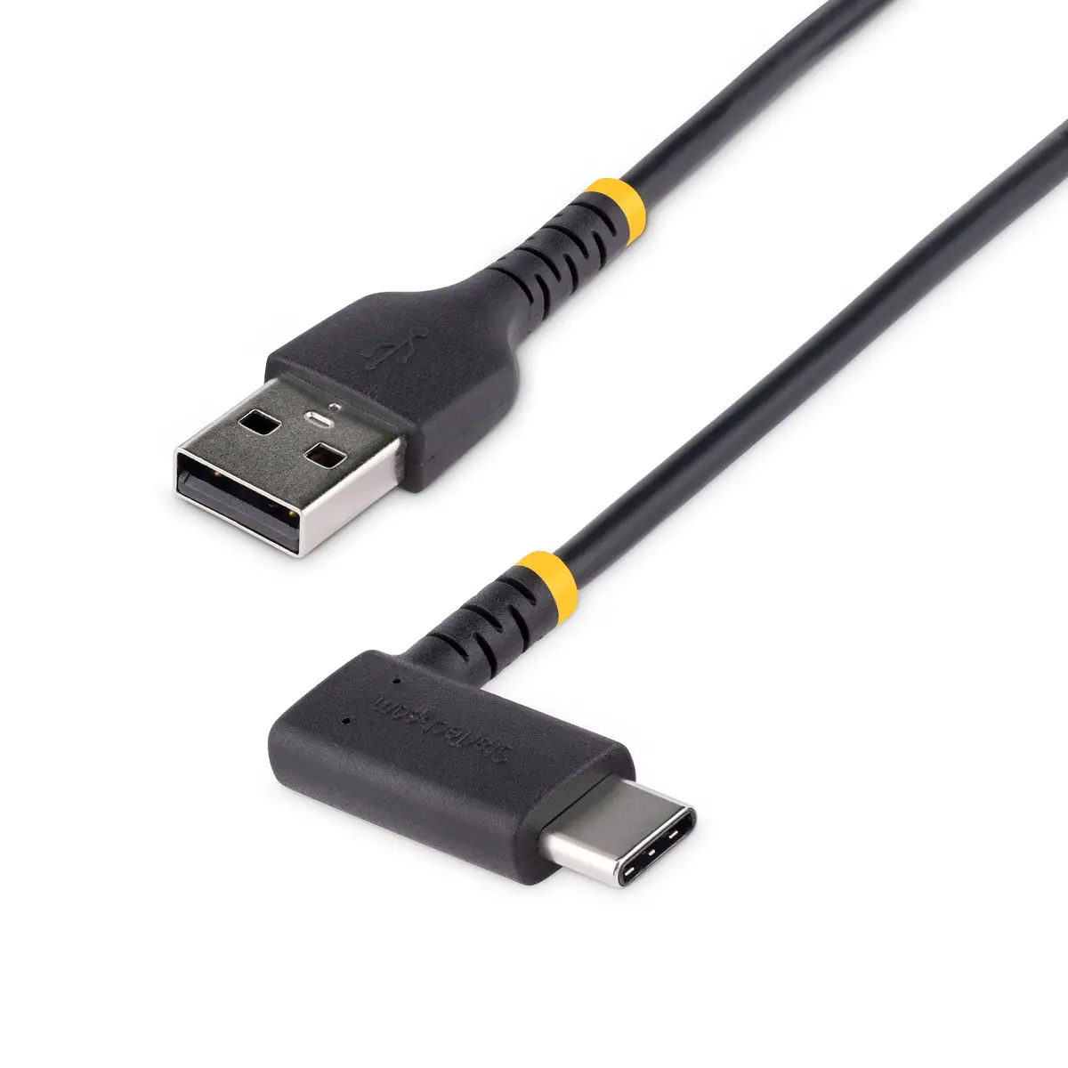 StarTech 1m USB-A auf USB-C Schnellladekabel, Robust, Rechtwinklig, Laden & Synchronisieren, 3A, USB 2.0, TPE-Mantel mit Aramidfaser