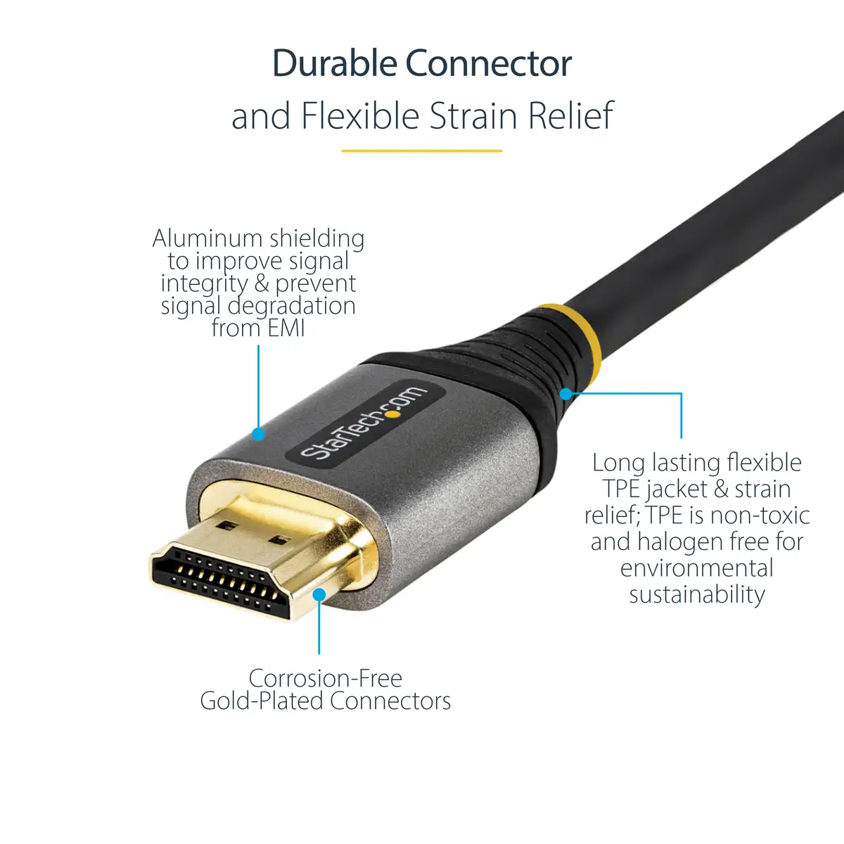 StarTech 50 cm 8K HDMI 2.1 Kabel, Zertifiziertes HDMI 2.1 Kabel 48Gbit/s, 8K 60Hz/4K 120Hz HDR10+ eARC, UHD 8K HDMI Kabel, Monitor/TV