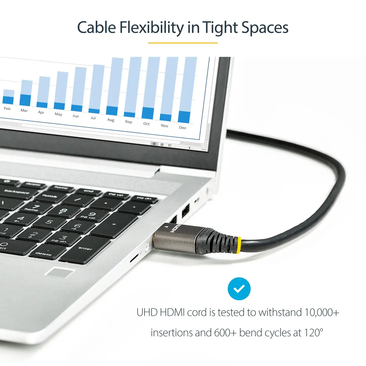 StarTech 50 cm 8K HDMI 2.1 Kabel, Zertifiziertes HDMI 2.1 Kabel 48Gbit/s, 8K 60Hz/4K 120Hz HDR10+ eARC, UHD 8K HDMI Kabel, Monitor/TV