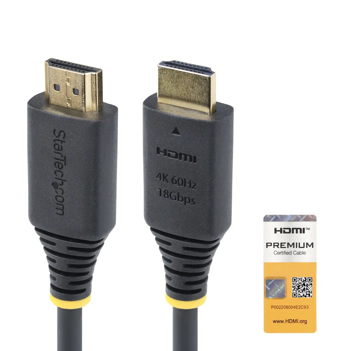 StarTech 2m Premium Zertifiziertes High Speed HDMI Kabel, 4K 60Hz/1440p 144Hz, 18Gbps, UHD HDMI 2.0 Arc Kabel für TV/Monitor/PC