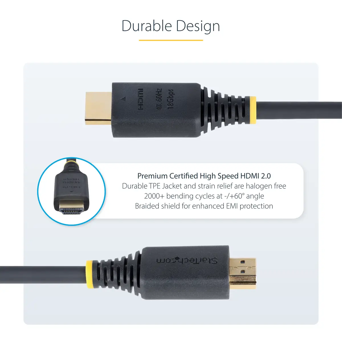 StarTech 4m Premium Zertifiziertes High Speed HDMI Kabel, 4K 60Hz/1440p 144Hz, 18Gbps, UHD HDMI 2.0 Arc Kabel, TV/Monitor/PC