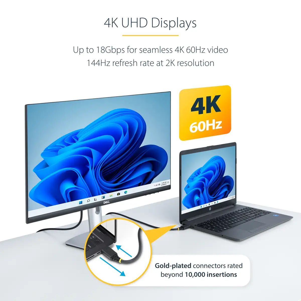 StarTech 4m Premium Zertifiziertes High Speed HDMI Kabel, 4K 60Hz/1440p 144Hz, 18Gbps, UHD HDMI 2.0 Arc Kabel, TV/Monitor/PC