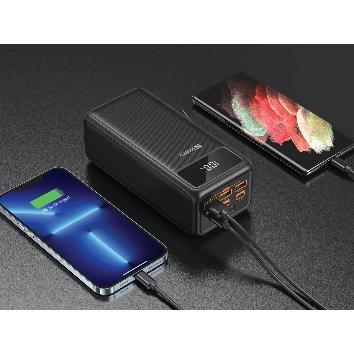 Active Powerbank 50000 mAh 185 Wh 5A 3 Ausgabeanschlussstellen (USB) auf Kabel: USB-C