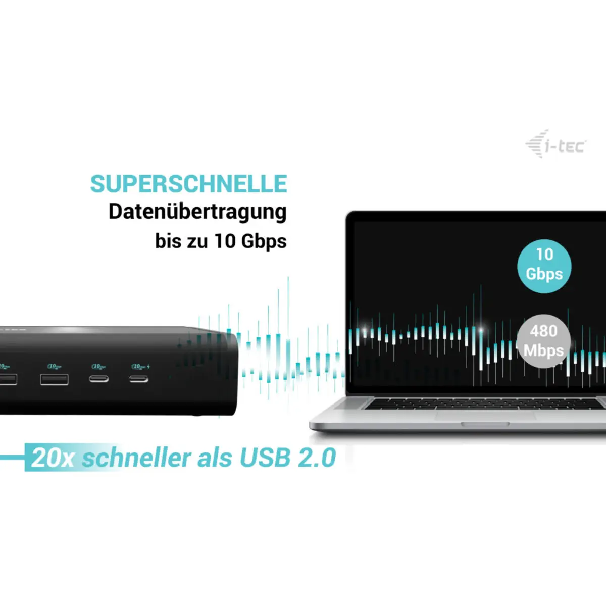 i-tec Universal 6x 4K Display Docking Station, Power Delivery 140W