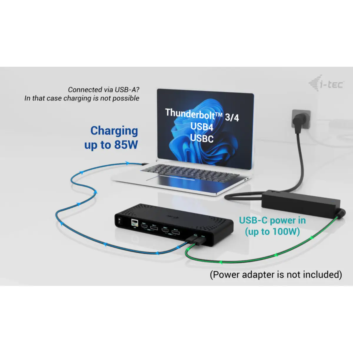 i-tec Universal Dual 4K Display Docking Station, PD 85W