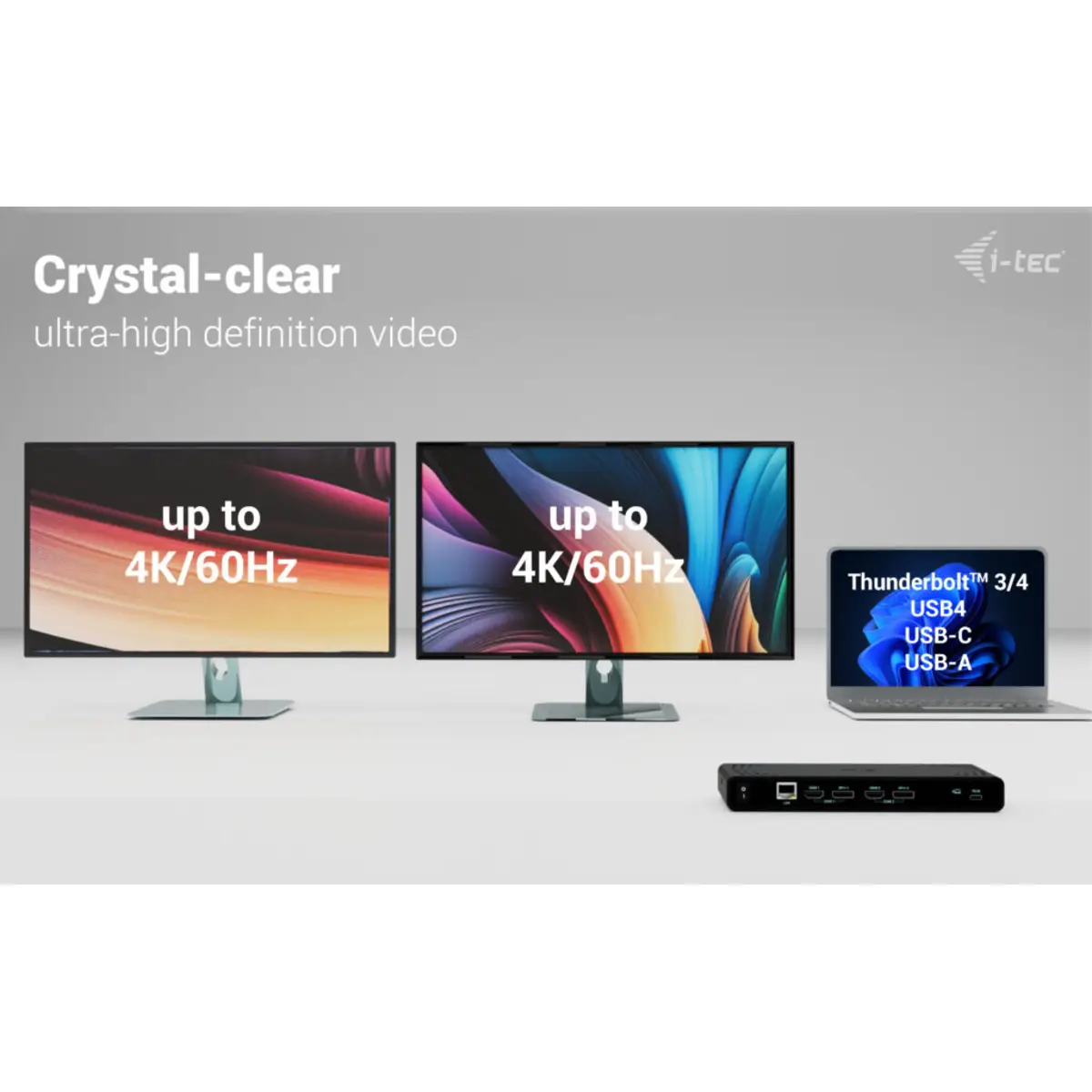 i-tec Universal Dual 4K Display Docking Station, PD 85W