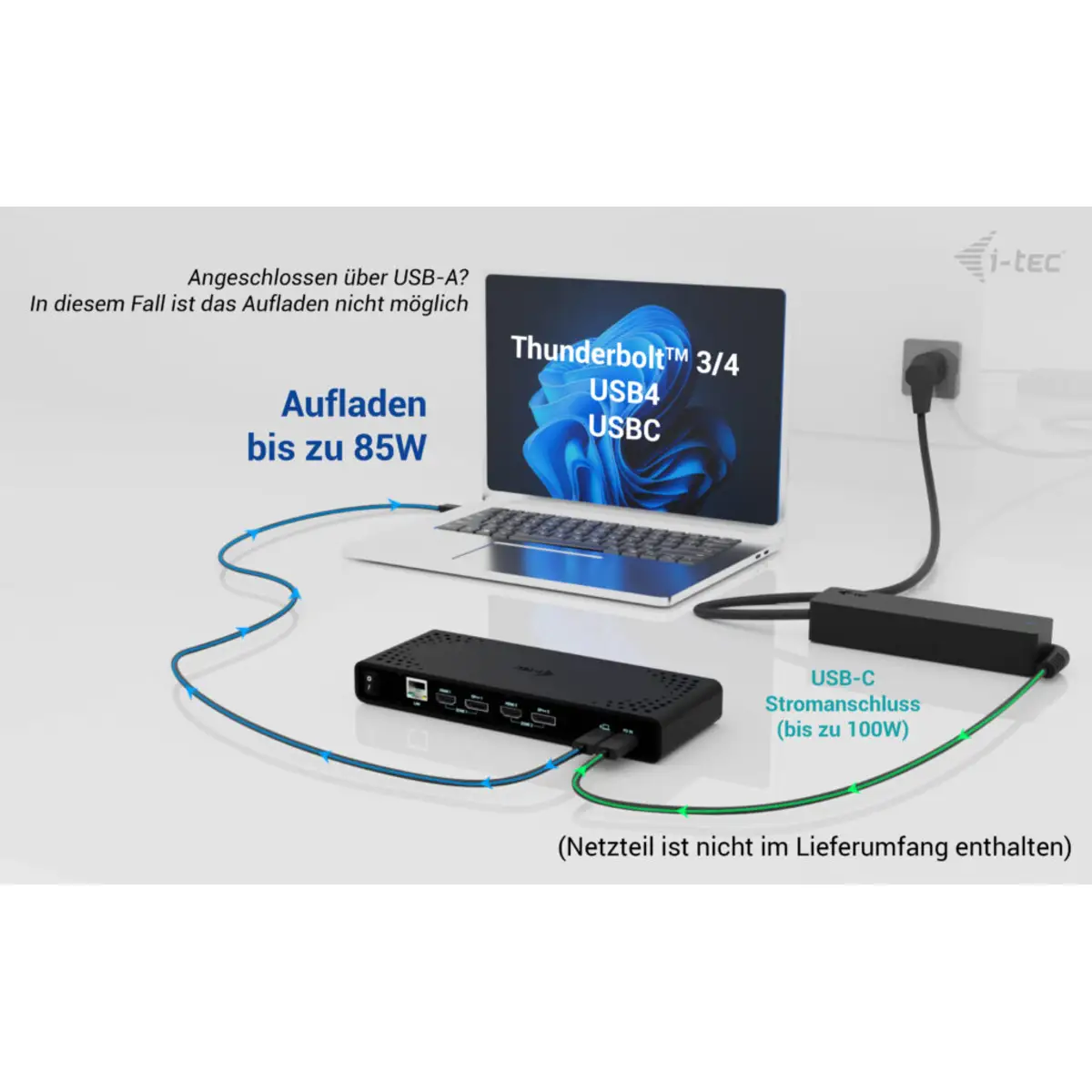 i-tec Universal Dual 4K Display Docking Station, PD 85W