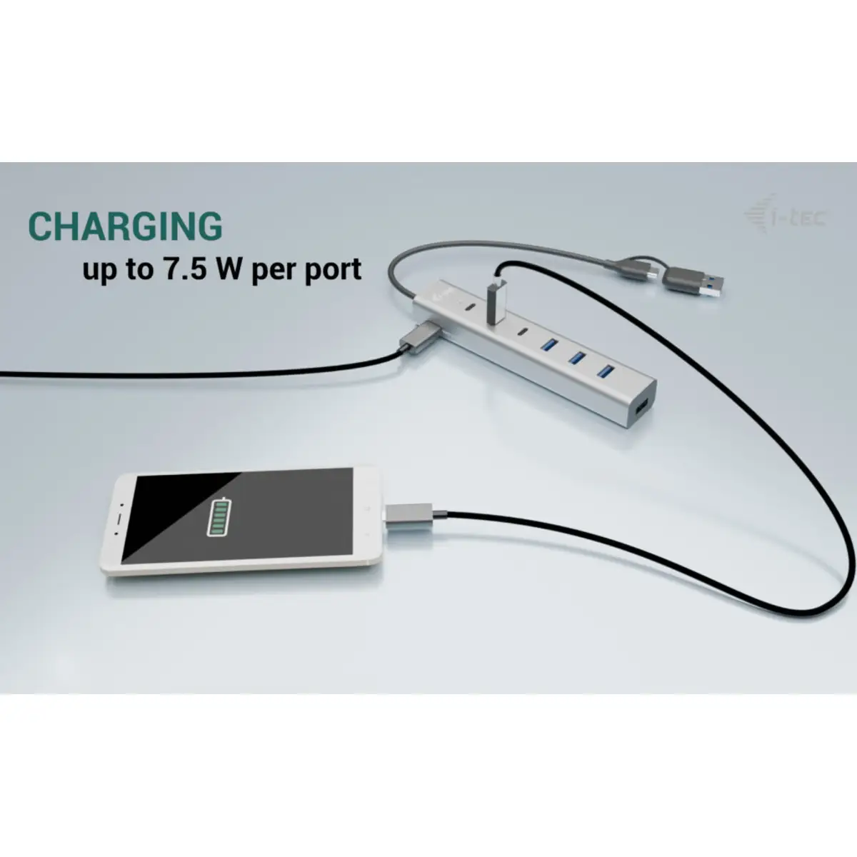 i-tec USB-C/USB-A Charging Metal HUB 7 Port (3x USB-C, 4x USB-A)