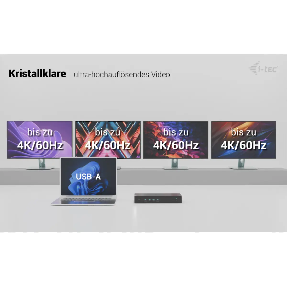 i-tec Universal 5x 4K Display Docking Station, Power Delivery 100W
