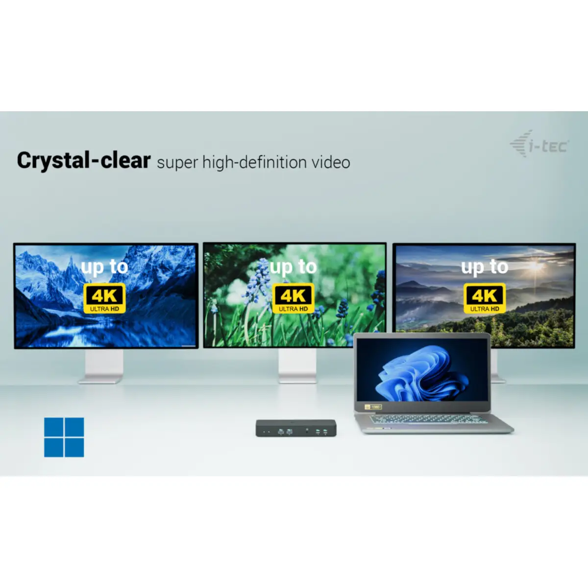 i-tec USB-C Intelligent Triple Display Docking Station, Power Delivery 100W