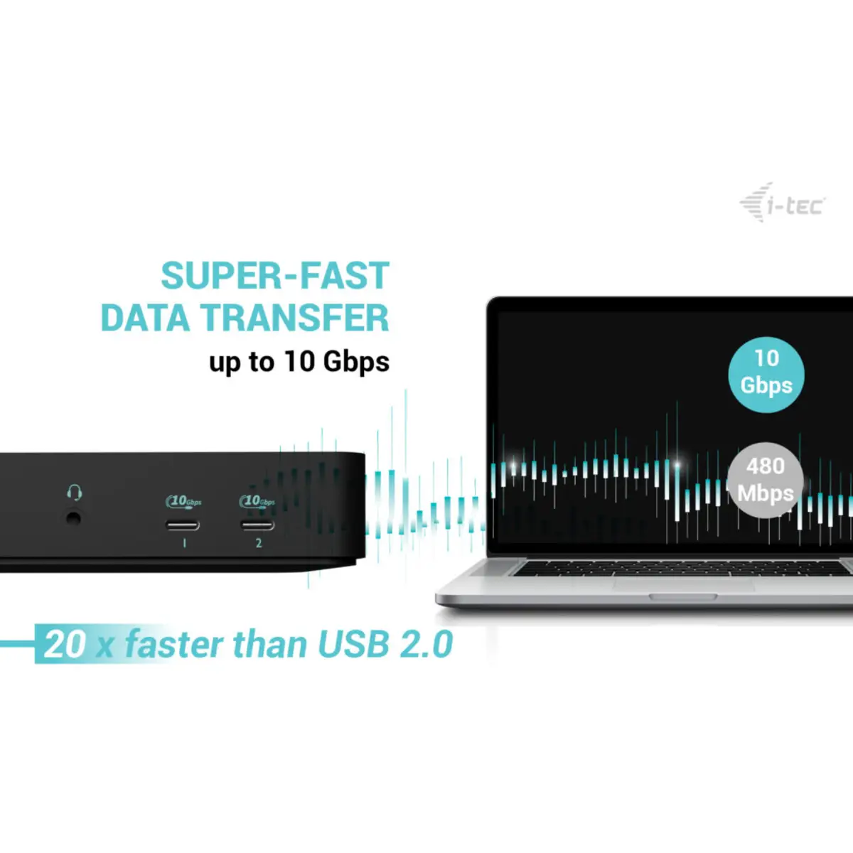 i-tec USB-C Intelligent Triple Display Docking Station, Power Delivery 100W