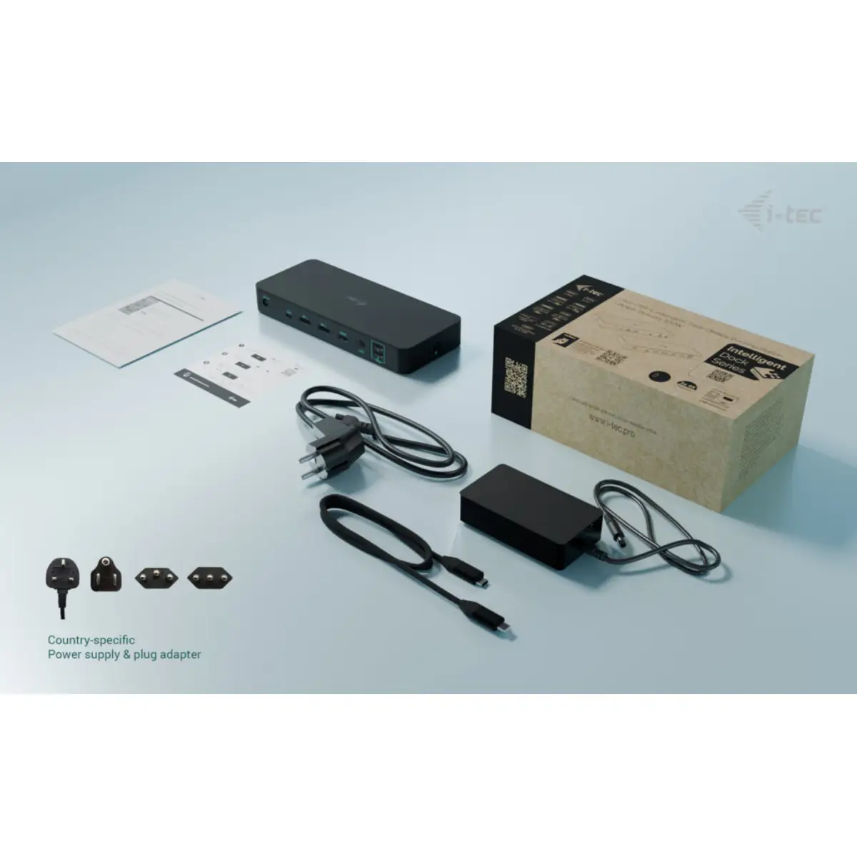 i-tec USB-C Intelligent Triple Display Docking Station, Power Delivery 100W