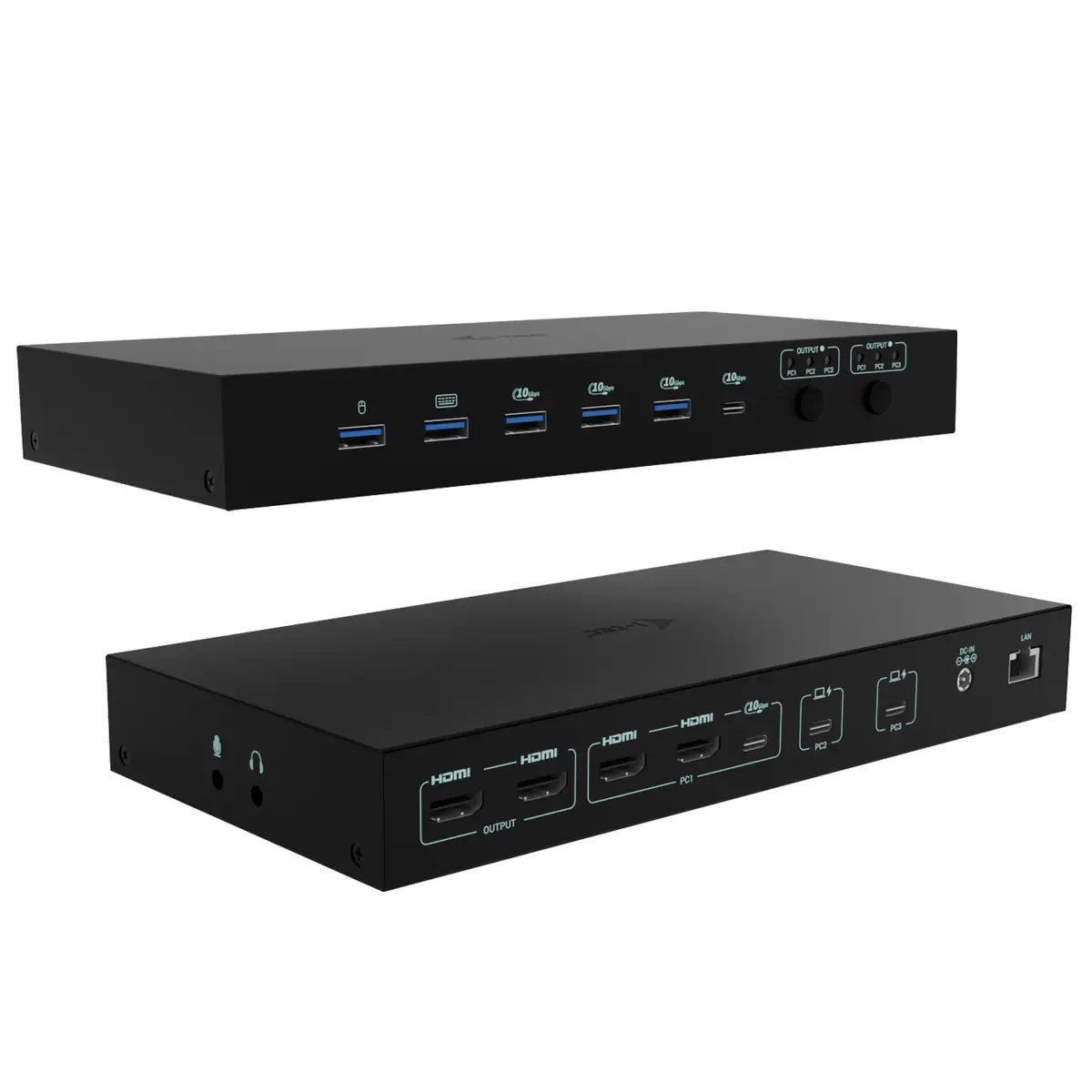 i-tec USB-C KVM Docking station for 3 Hosts, Dual Display, Power Delivery 1x 92W/2x 65W