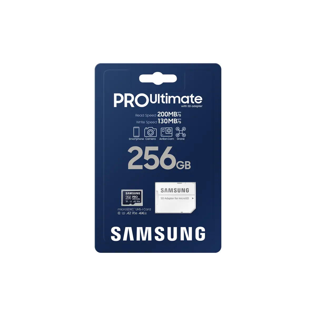 Pro Ultimate MicroSD 256GB Flash-Speicherkarte (SD-Adapter inbegriffen) A2/Video Class V30/UHS-I U3 microSDXC UHS-I