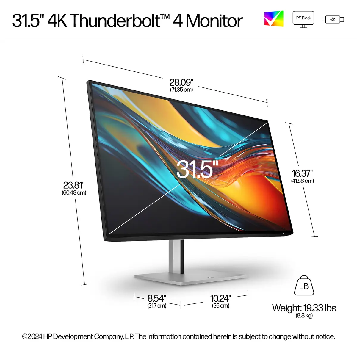 Serie 7 Pro 31,5-Zoll 4K-Thunderbolt 4-Monitor – 732pk, 80 cm (31.5"), 3840 x 2160 Pixel, 4K Ultra HD, LCD, 5 ms, Schwarz, Silber