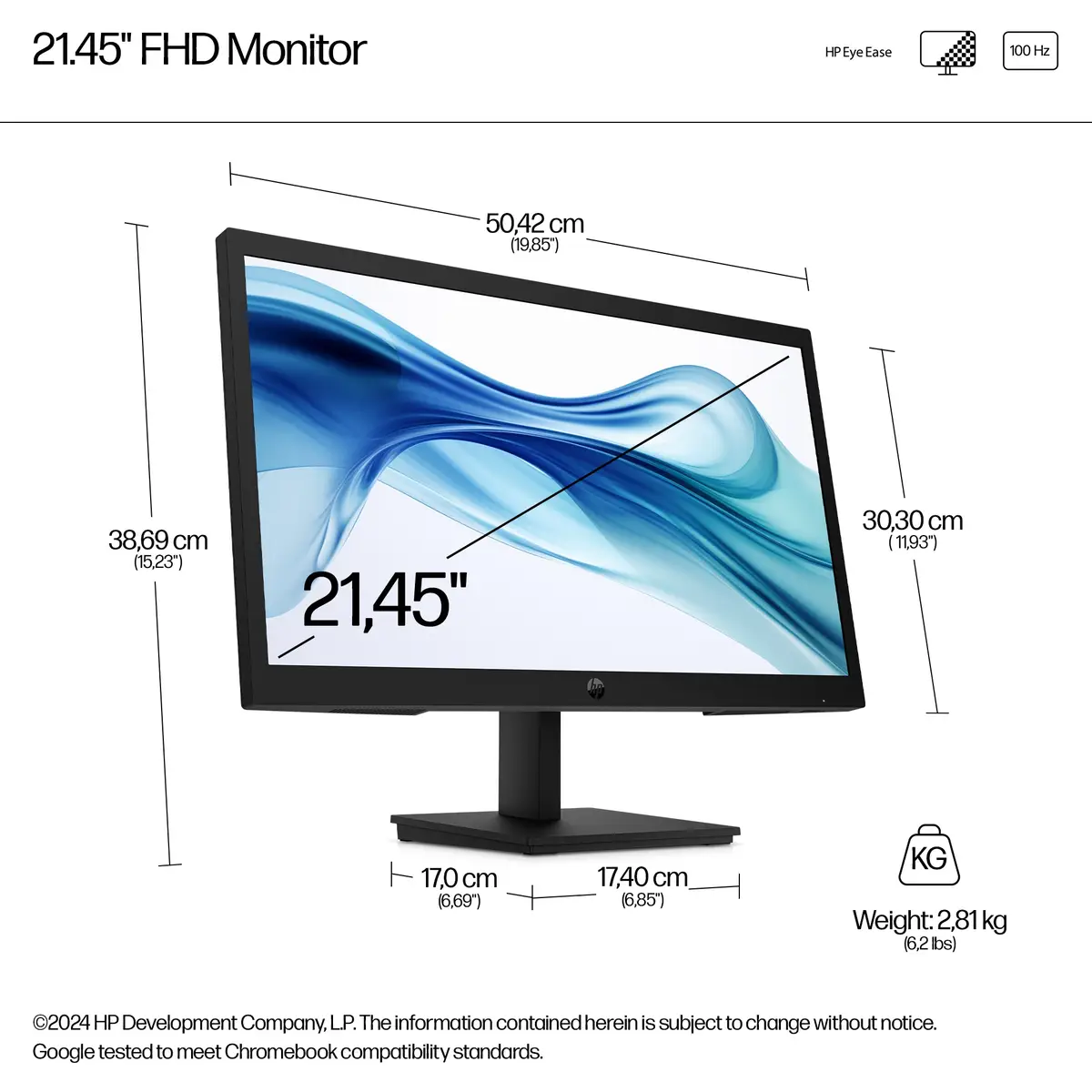 Serie 3 Pro 21,45-Zoll-FHD-Monitor – 322pv, 54,5 cm (21.4"), 1920 x 1080 Pixel, Full HD, LCD, 5 ms, Schwarz