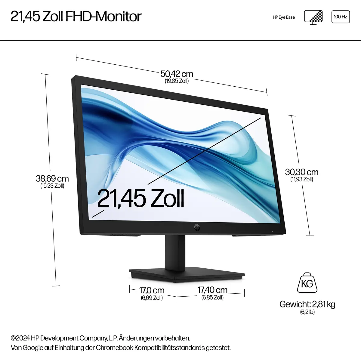 Serie 3 Pro 21,45-Zoll-FHD-Monitor – 322pv, 54,5 cm (21.4"), 1920 x 1080 Pixel, Full HD, LCD, 5 ms, Schwarz