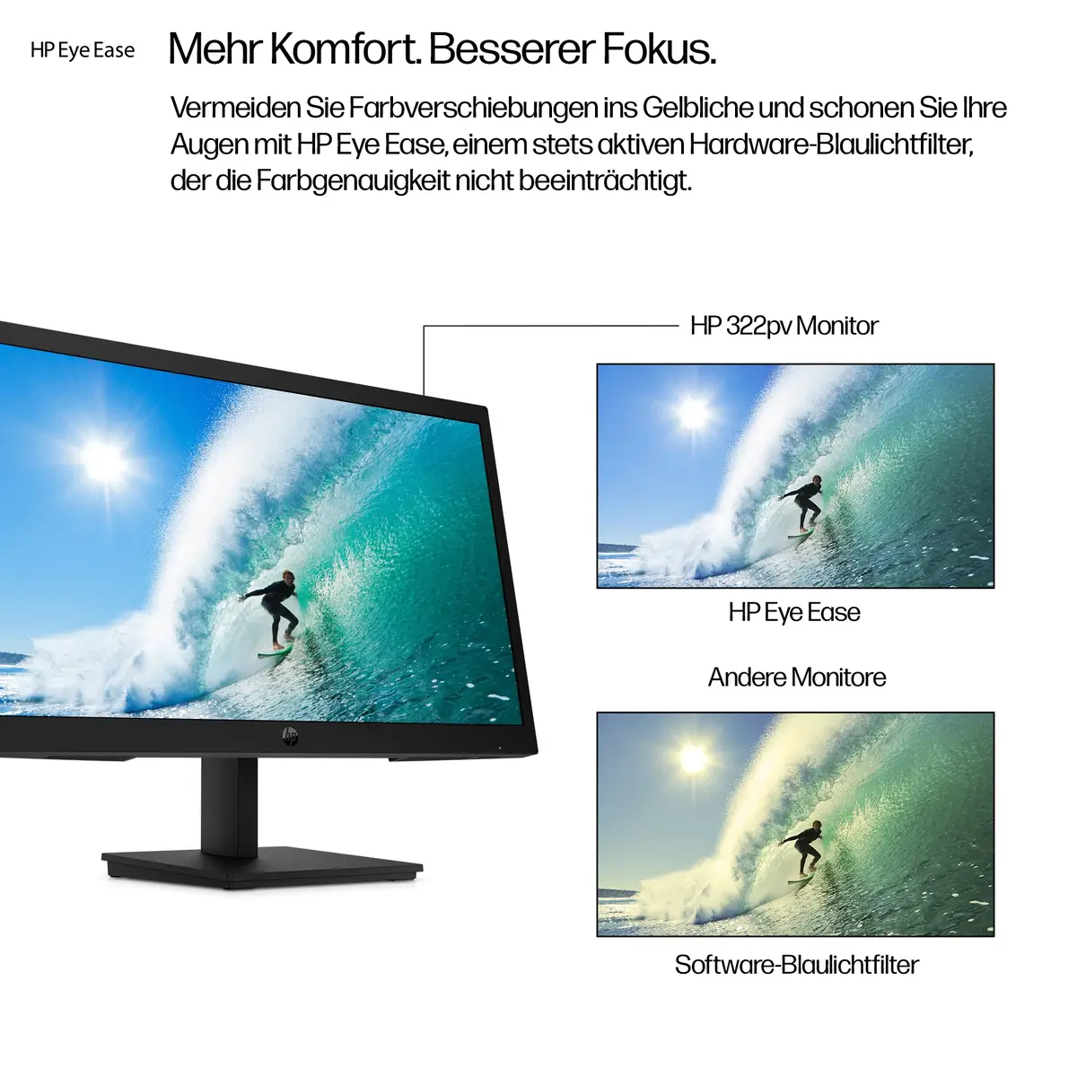 Serie 3 Pro 21,45-Zoll-FHD-Monitor – 322pv, 54,5 cm (21.4"), 1920 x 1080 Pixel, Full HD, LCD, 5 ms, Schwarz