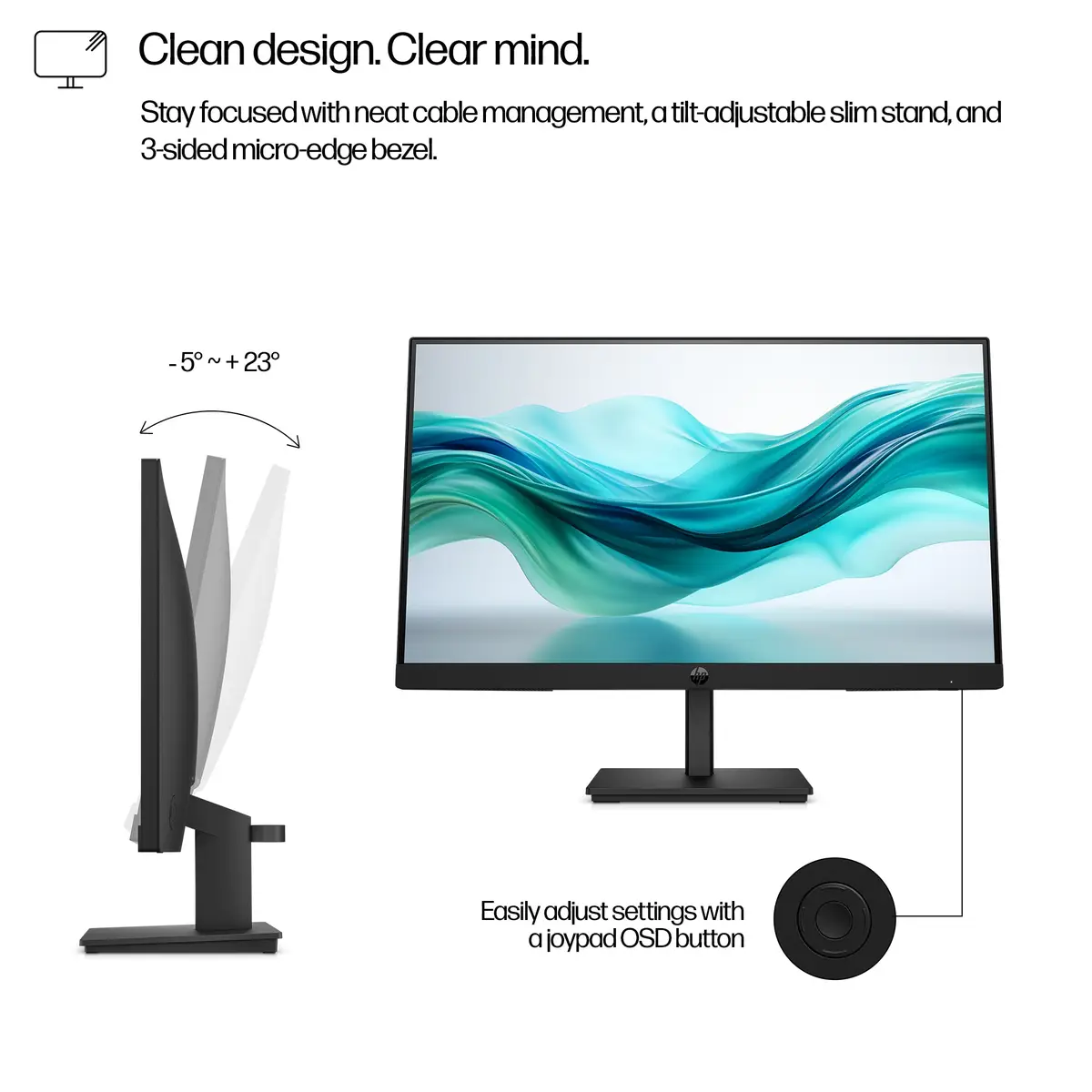 Serie 3 Pro 21,5-Zoll-FHD-Monitor – 322pf, 54,6 cm (21.5"), 1920 x 1080 Pixel, Full HD, LCD, 5 ms, Schwarz
