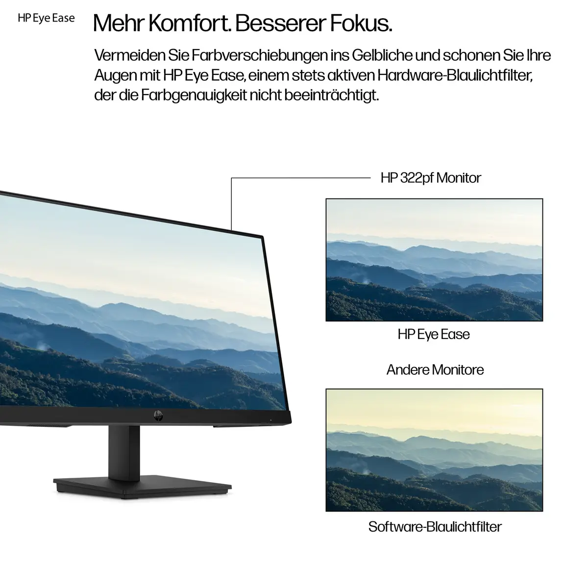 Serie 3 Pro 21,5-Zoll-FHD-Monitor – 322pf, 54,6 cm (21.5"), 1920 x 1080 Pixel, Full HD, LCD, 5 ms, Schwarz