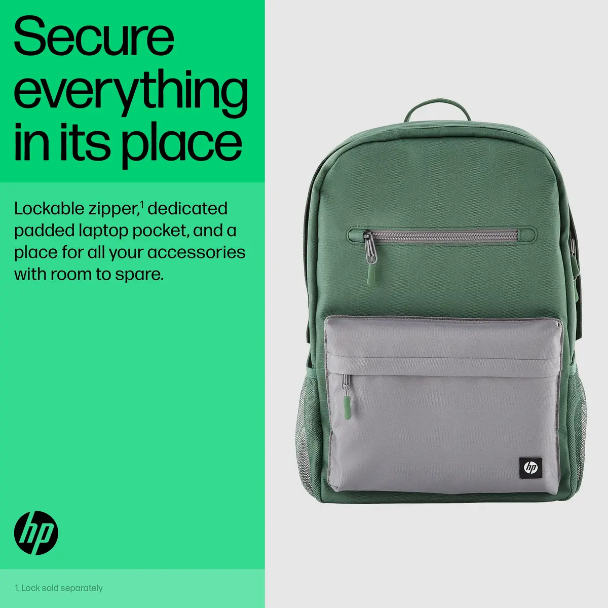 Campus Rucksack (grün), 39,6 cm (15.6"), Notebook-Gehäuse, Polyester, Hartschaumstoff
