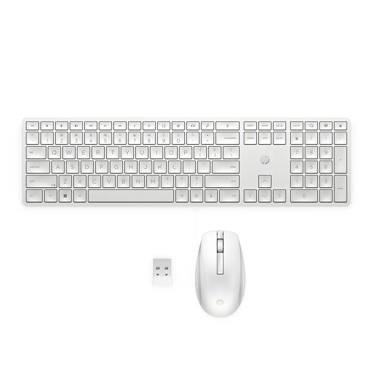 655 Wireless-Tastatur und -Maus, Volle Größe (100%), Kabellos, RF Wireless, Weiß, Maus enthalten