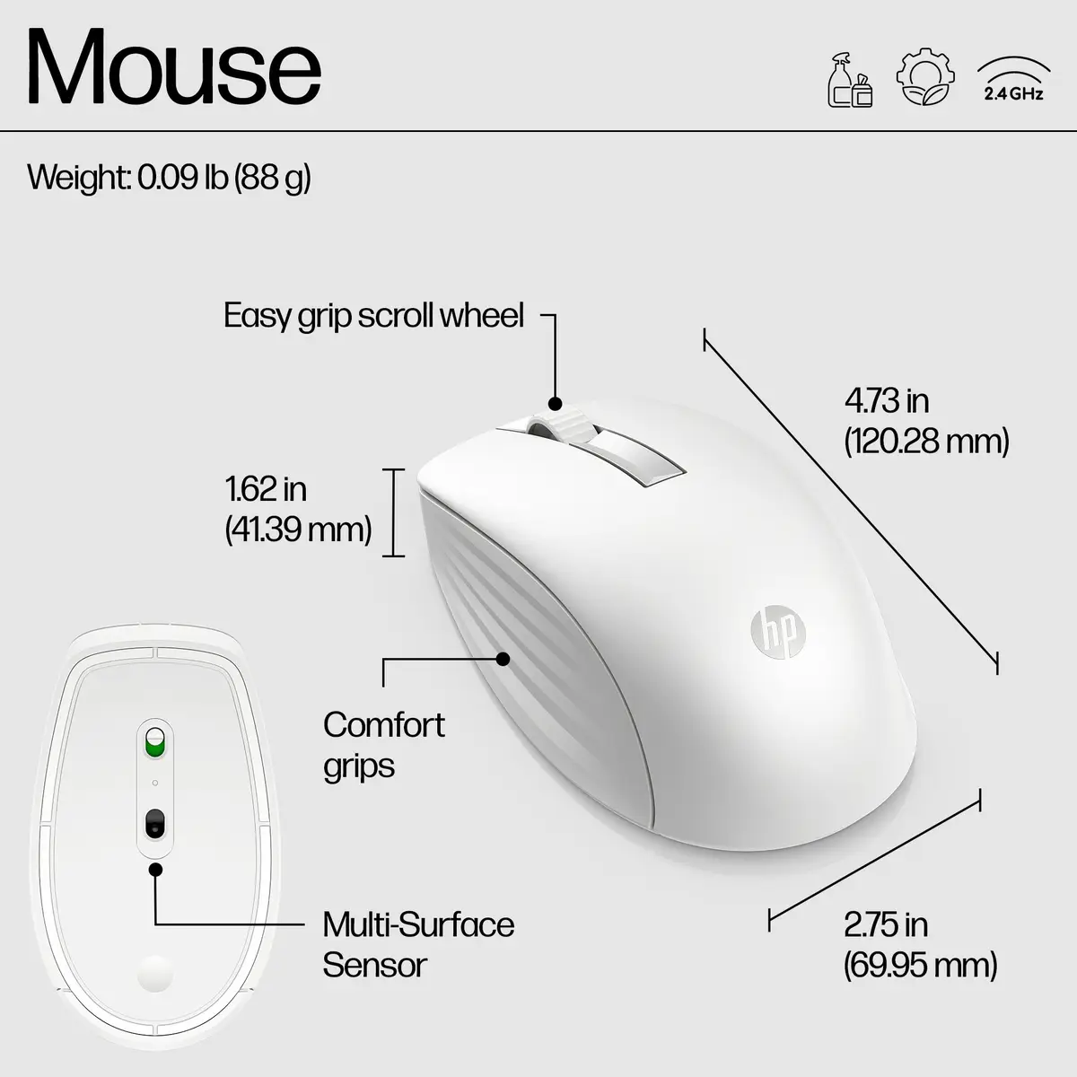 655 Wireless-Tastatur und -Maus, Volle Größe (100%), Kabellos, RF Wireless, Weiß, Maus enthalten