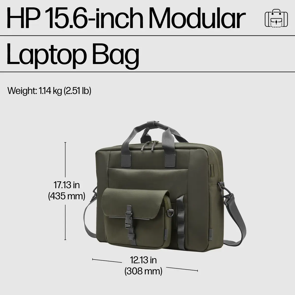 15,6 Zoll Modularer Laptop Tasche, Messengerhülle, 39,6 cm (15.6"), 1,14 kg