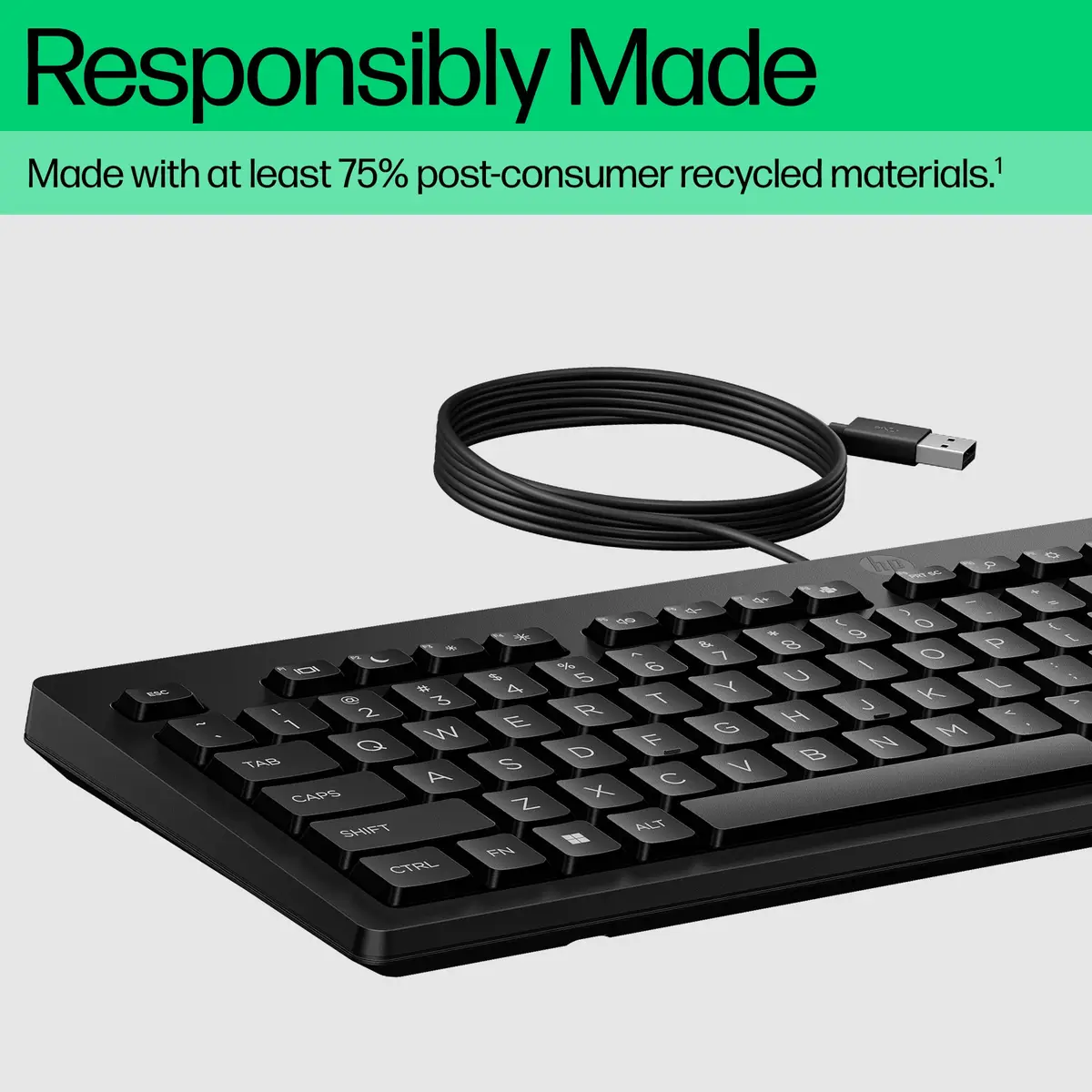 125 G2 Kabelgebundene USB-Tastatur, Volle Größe (100%), Kabelgebunden, USB, Schwarz