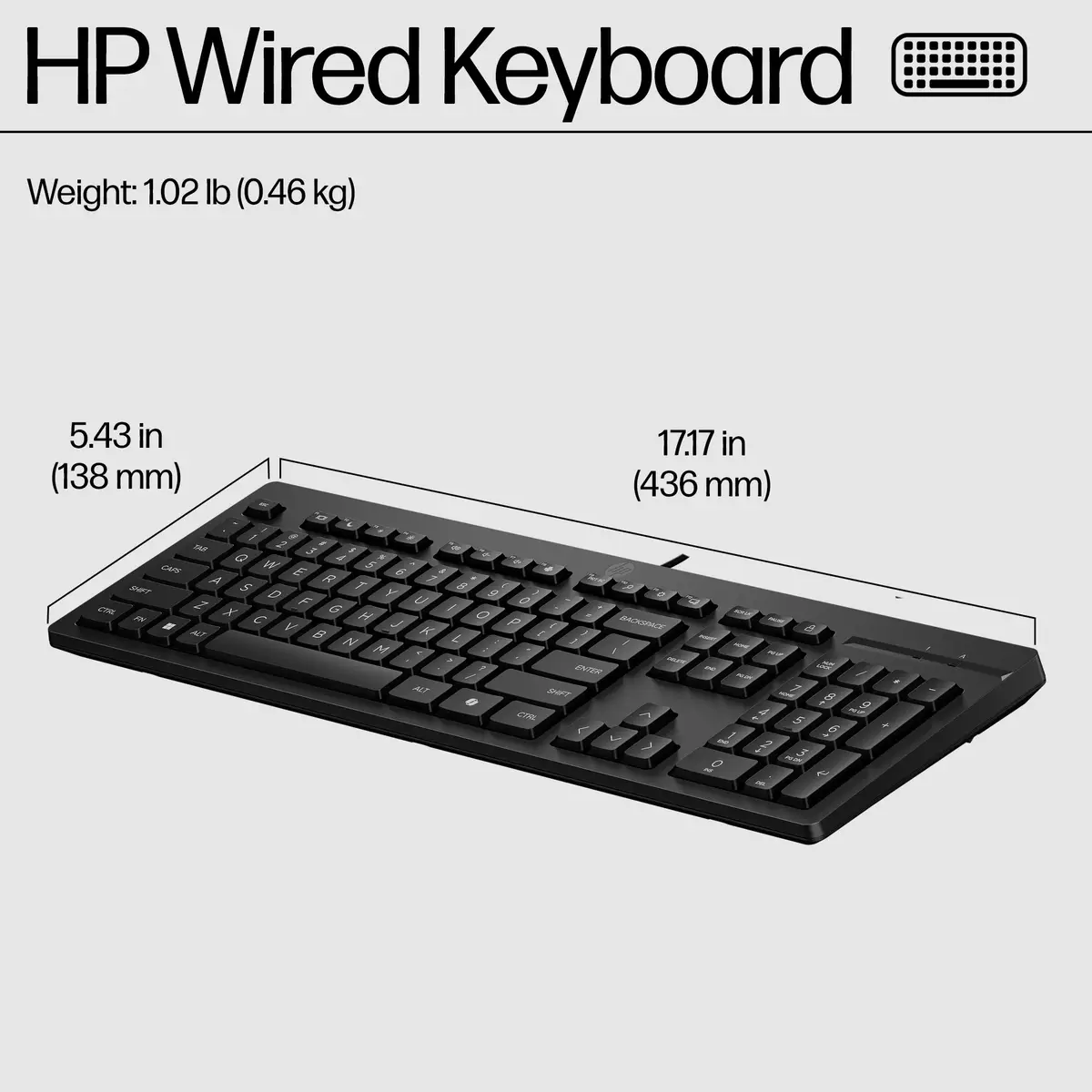 125 G2 Kabelgebundene USB-Tastatur, Volle Größe (100%), Kabelgebunden, USB, Schwarz
