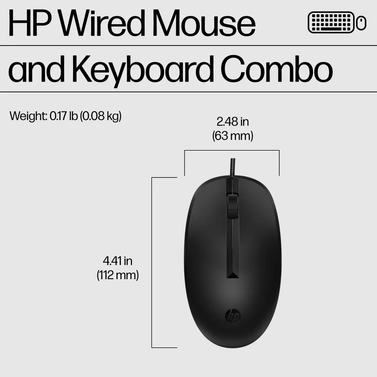225 Maus und Tastatur (kabelgebunden), Volle Größe (100%), Kabelgebunden, USB, Schwarz, Maus enthalten