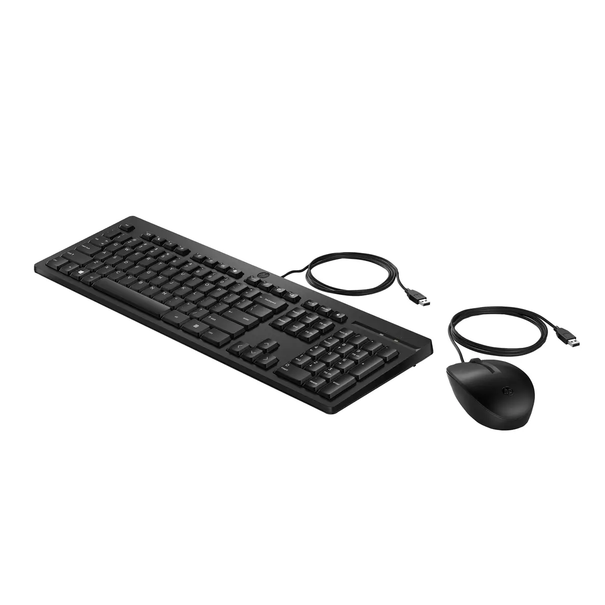 225 Maus und Tastatur (kabelgebunden), Volle Größe (100%), Kabelgebunden, USB, Schwarz, Maus enthalten