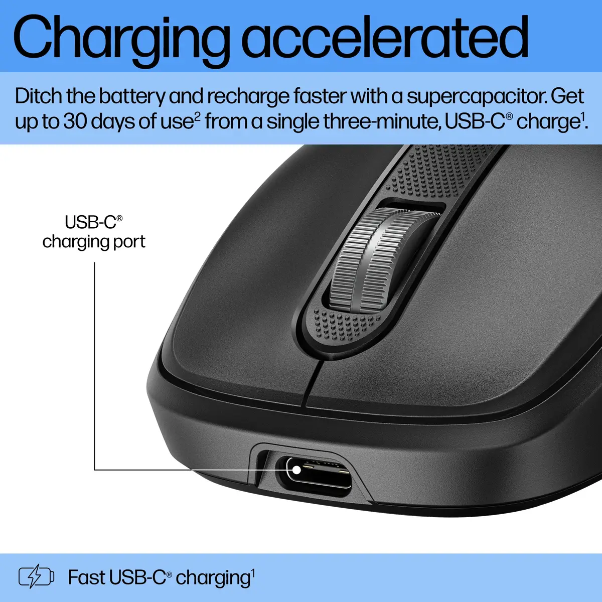 515 Ultra-schnelle wiederaufladbare Wireless-Maus, Beidhändig, RF Wireless, 4000 DPI, Schwarz