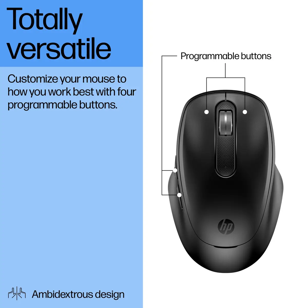 515 Ultra-schnelle wiederaufladbare Wireless-Maus, Beidhändig, RF Wireless, 4000 DPI, Schwarz