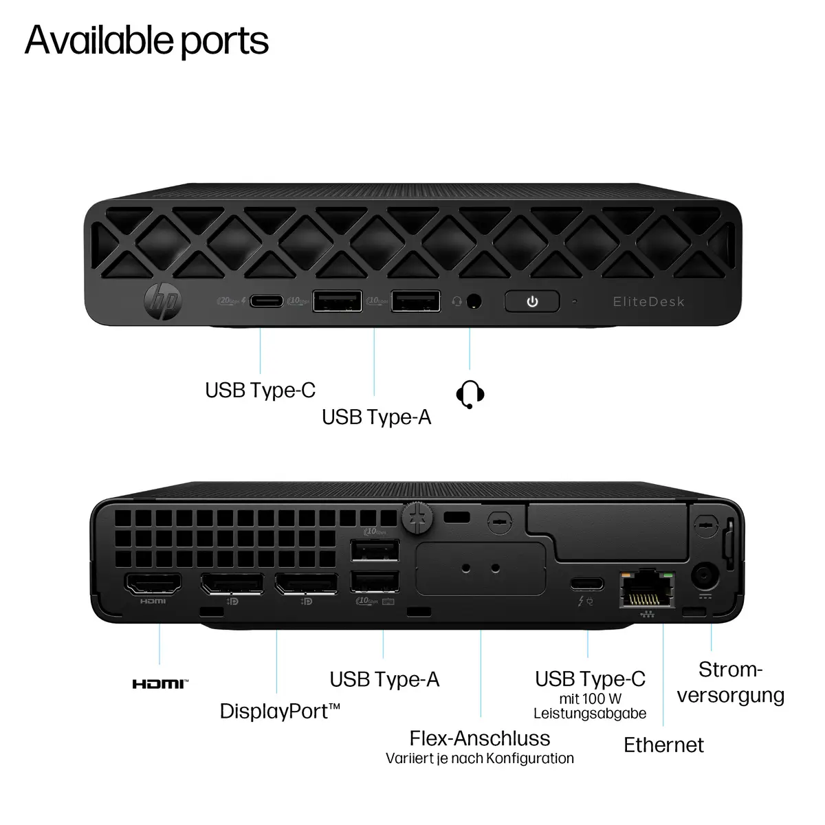 EliteDesk 8 Mini G1i Desktop AI PC, 512 GB, SSD, Windows 11 Pro