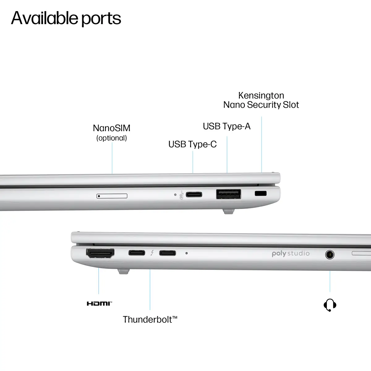 EliteBook 8 G1i 13 inch Notebook AI PC, 13.3", Windows 11 Pro, Intel Core™ Ultra 7, 32GB RAM, 1TB SSD, WUXGA
