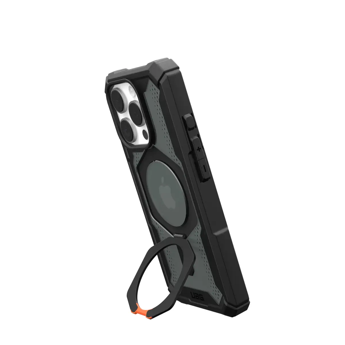 UAG Urban Armor Gear Plasma XTE MagSafe Kickstand Case für Apple iPhone 16 Pro schwarz/orange