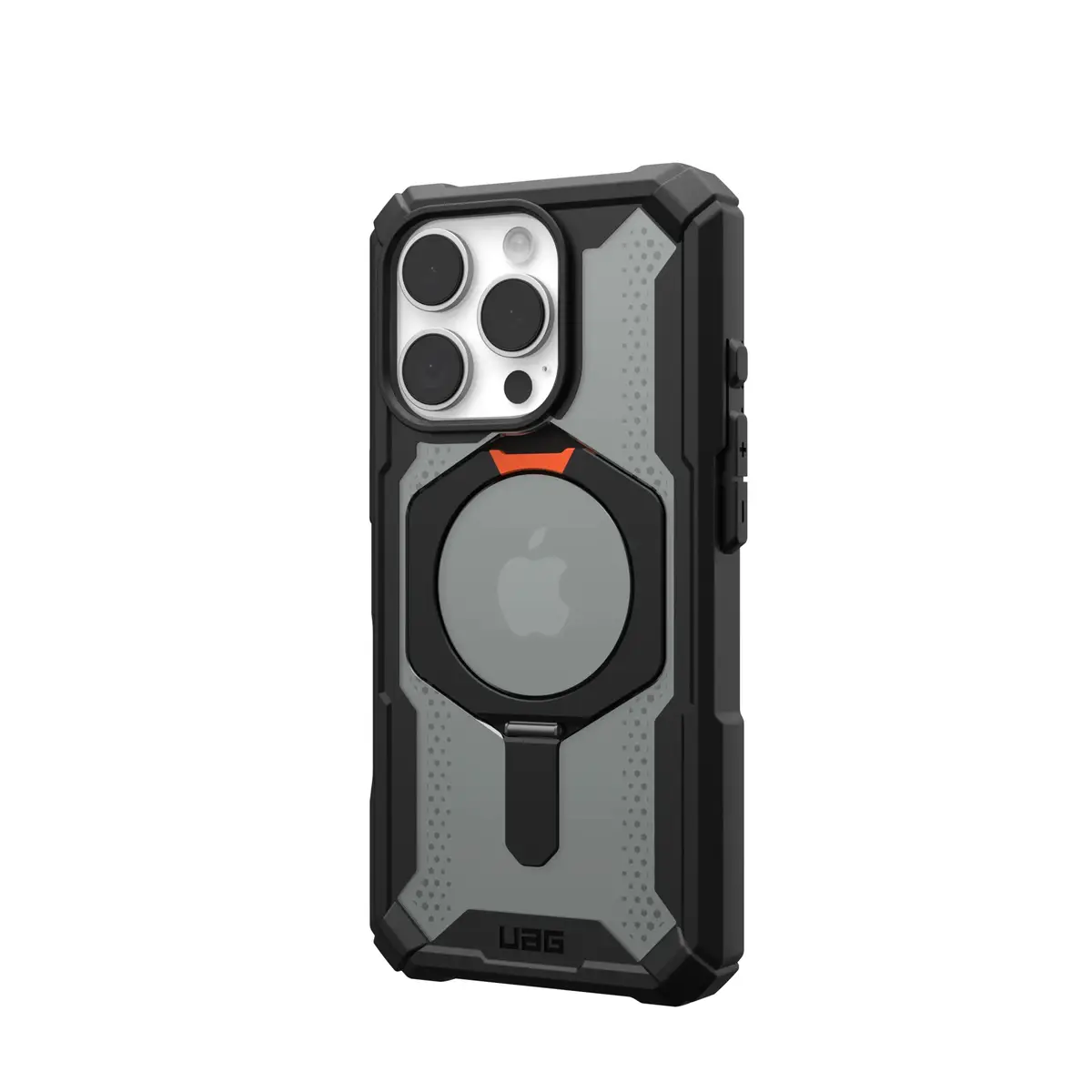 UAG Urban Armor Gear Plasma XTE MagSafe Kickstand Case für Apple iPhone 16 Pro schwarz/orange