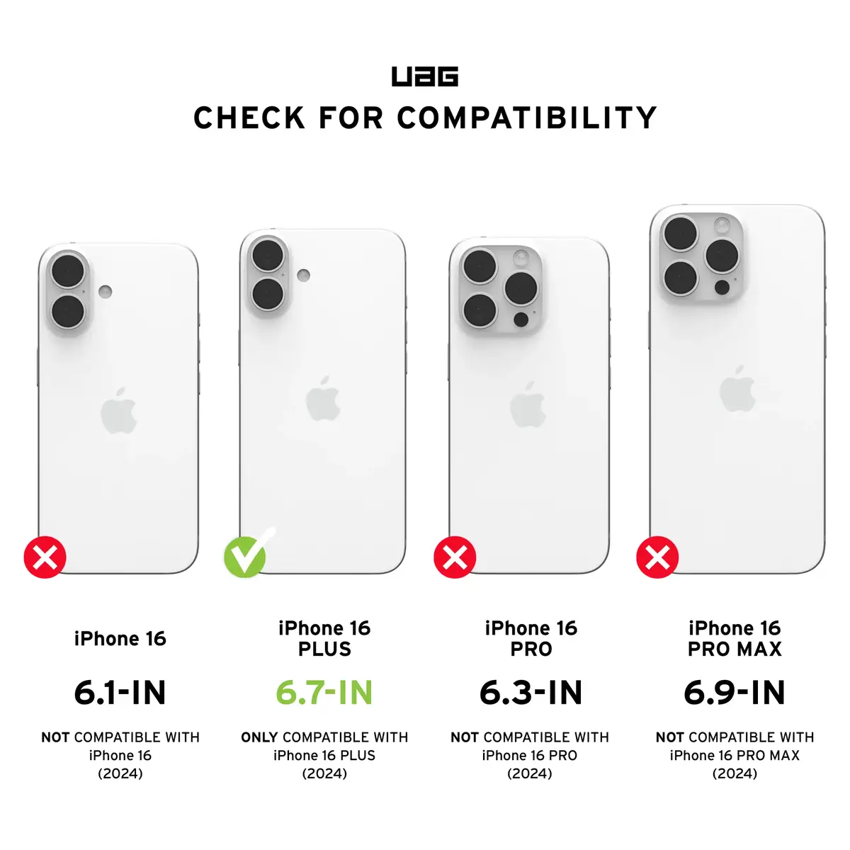 UAG Urban Armor Gear Plyo MagSafe Case für Apple iPhone 16 Plus ice (transparent)/weiß