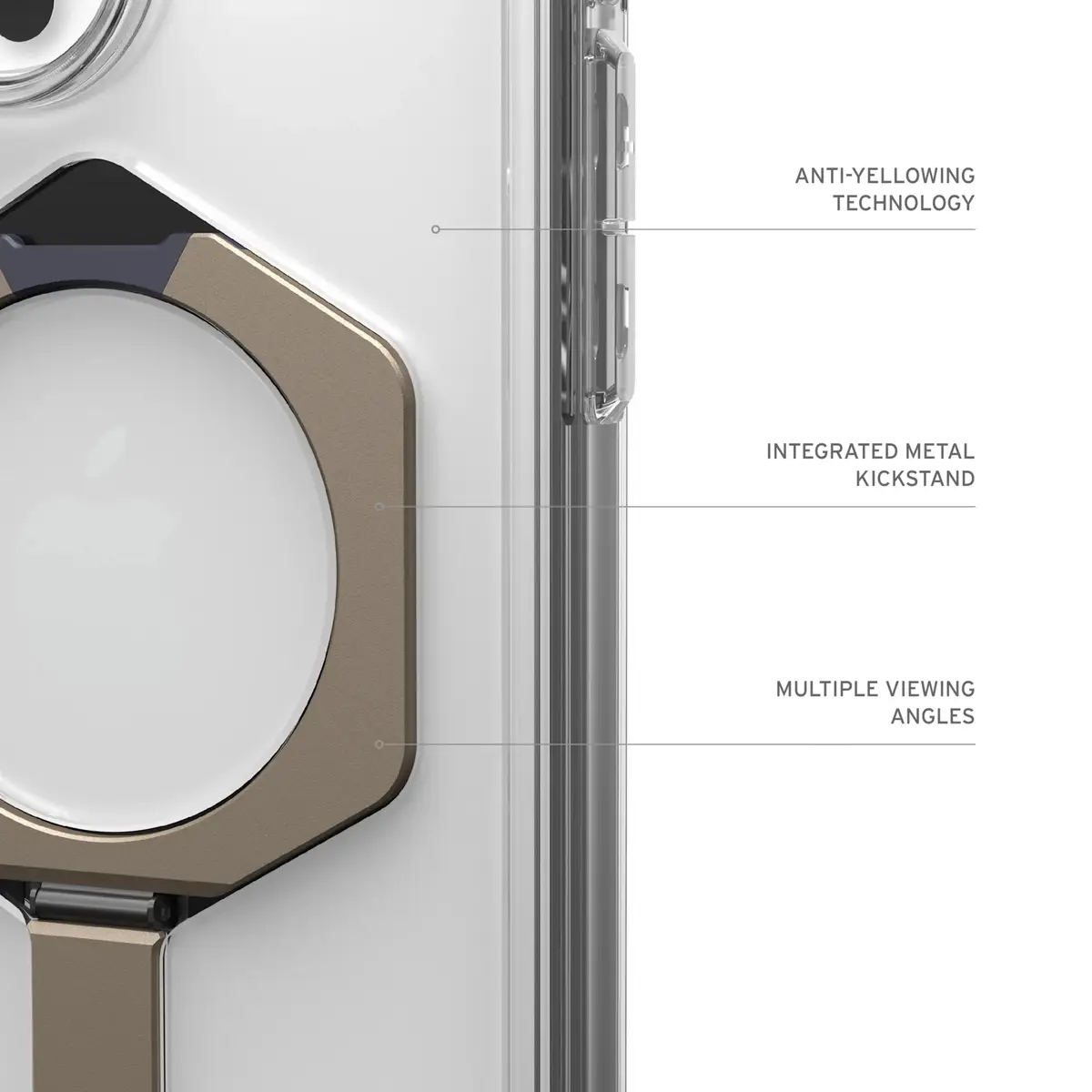 UAG Urban Armor Gear Plyo XTE MagSafe Kickstand Case für Apple iPhone 16 Pro Max ice (transparent)/titan